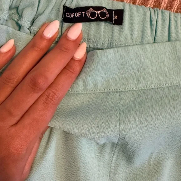 Women's Aqua Sleeveless Top and Shorts Set - Picture 4 of 6